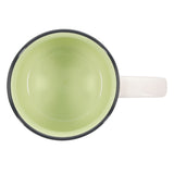 Give All Your Worries to Him Because He Cares for You Floral Ceramic Mug with Green Interior