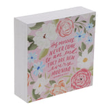 His Mercies Never Come to an End; They Are New Every Morning MDF Decor Block