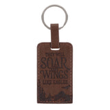 They Will Soar on Wings Like Eagles Faux Leather Keychain