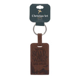 They Will Soar on Wings Like Eagles Faux Leather Keychain