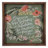 Rejoice in Hope, be Patient in Tribulation, be Constant in Prayer MDF Wall Plaque