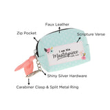 I Am His Masterpiece Faux Leather Pouch Keychain