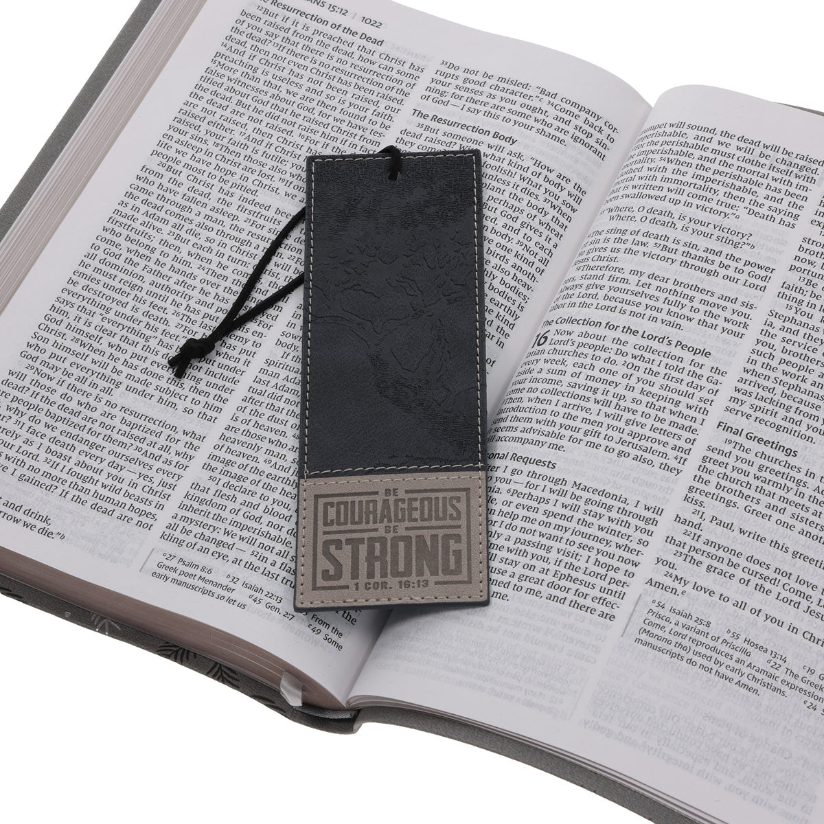 Be Courageous, Be Strong Faux Leather Bookmark
