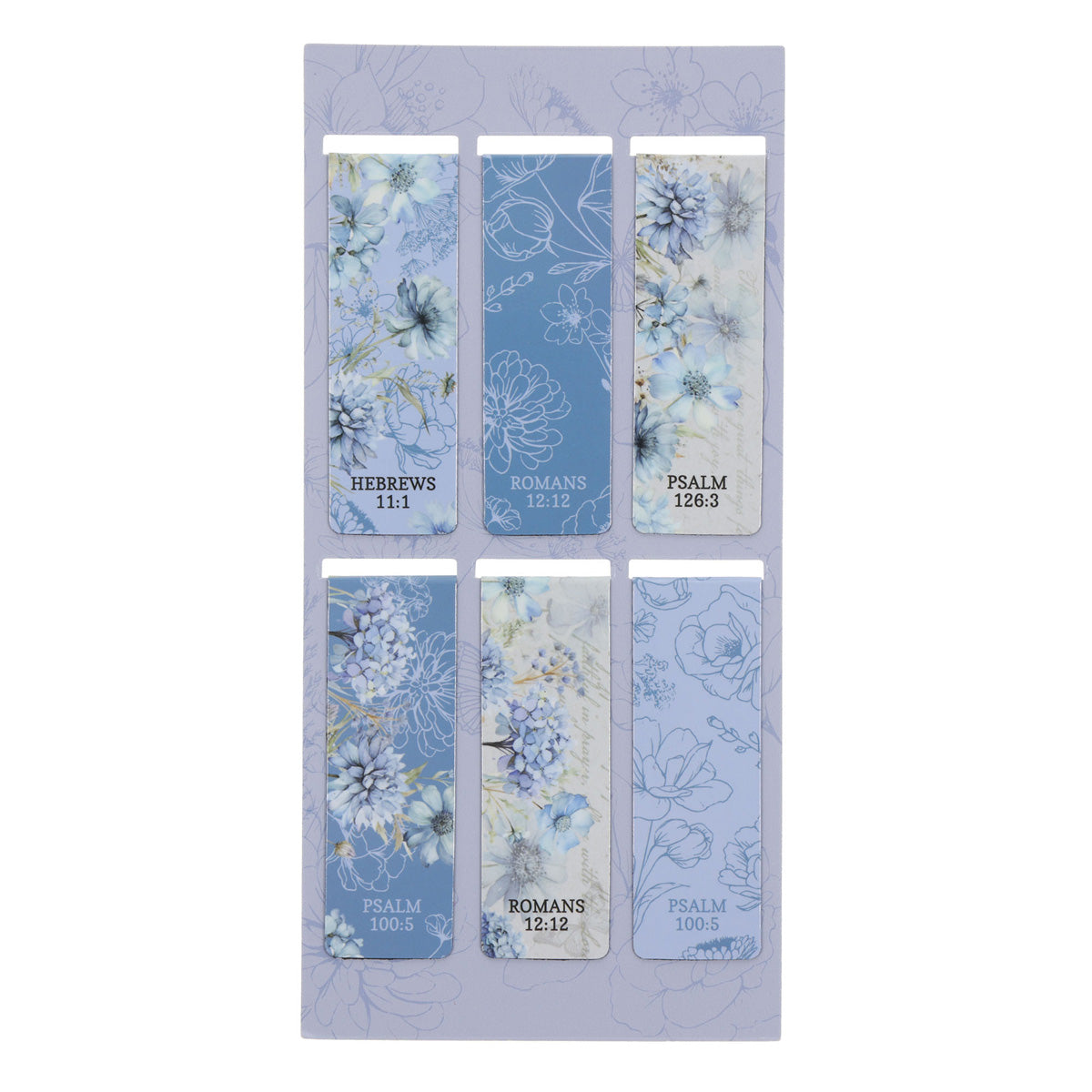Blue Butterfly Six-Piece Magnetic Bookmark Set