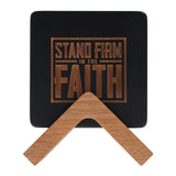 Be Courageous, Be Strong Four-Piece Bamboo Coaster Set
