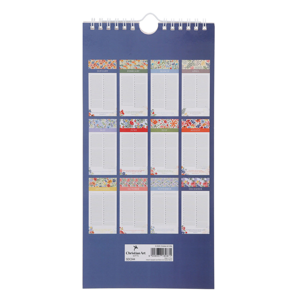 Your Word Is a Lamp for My Feet, a Light on My Path Flower Pattern Special Days Calendar