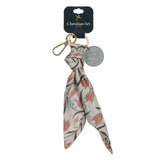 There Is a Time to Love Satin Scarf Key Ring with Metal Charm