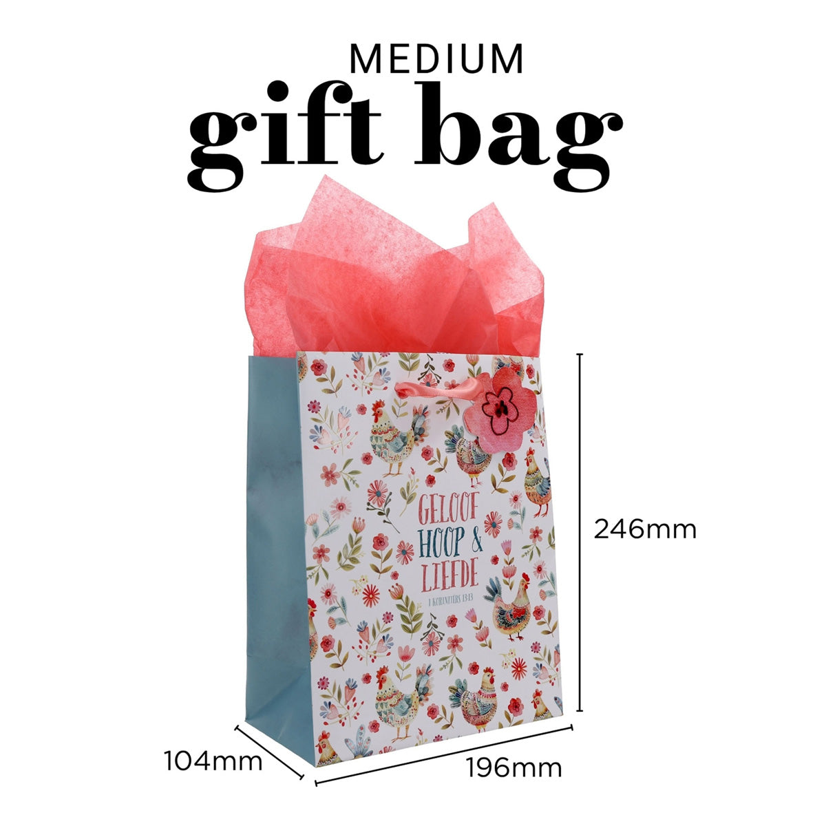 Geloof Hoop en Liefde Afrikaans Medium Gift Bag with Gift Tag