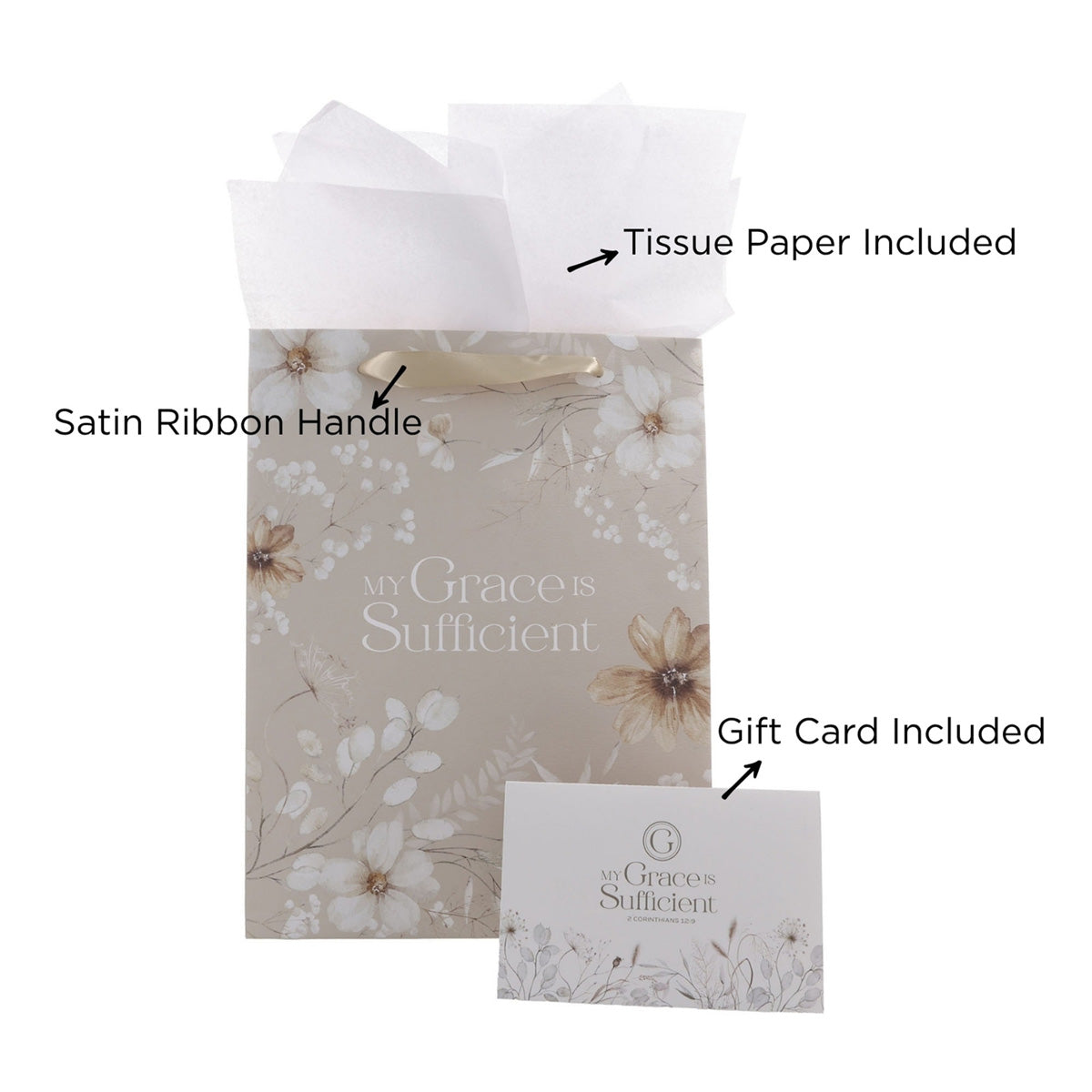 My Grace Is Sufficient Portrait Gift Bag with Gift Card