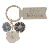 Die Here Sal Jou Beskerm Afrikaans Faux Leather and Metal Keychain with Charm