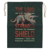 The Lord Is My Strength and Shield I Trust Him Large Cotton Drawstring Bag