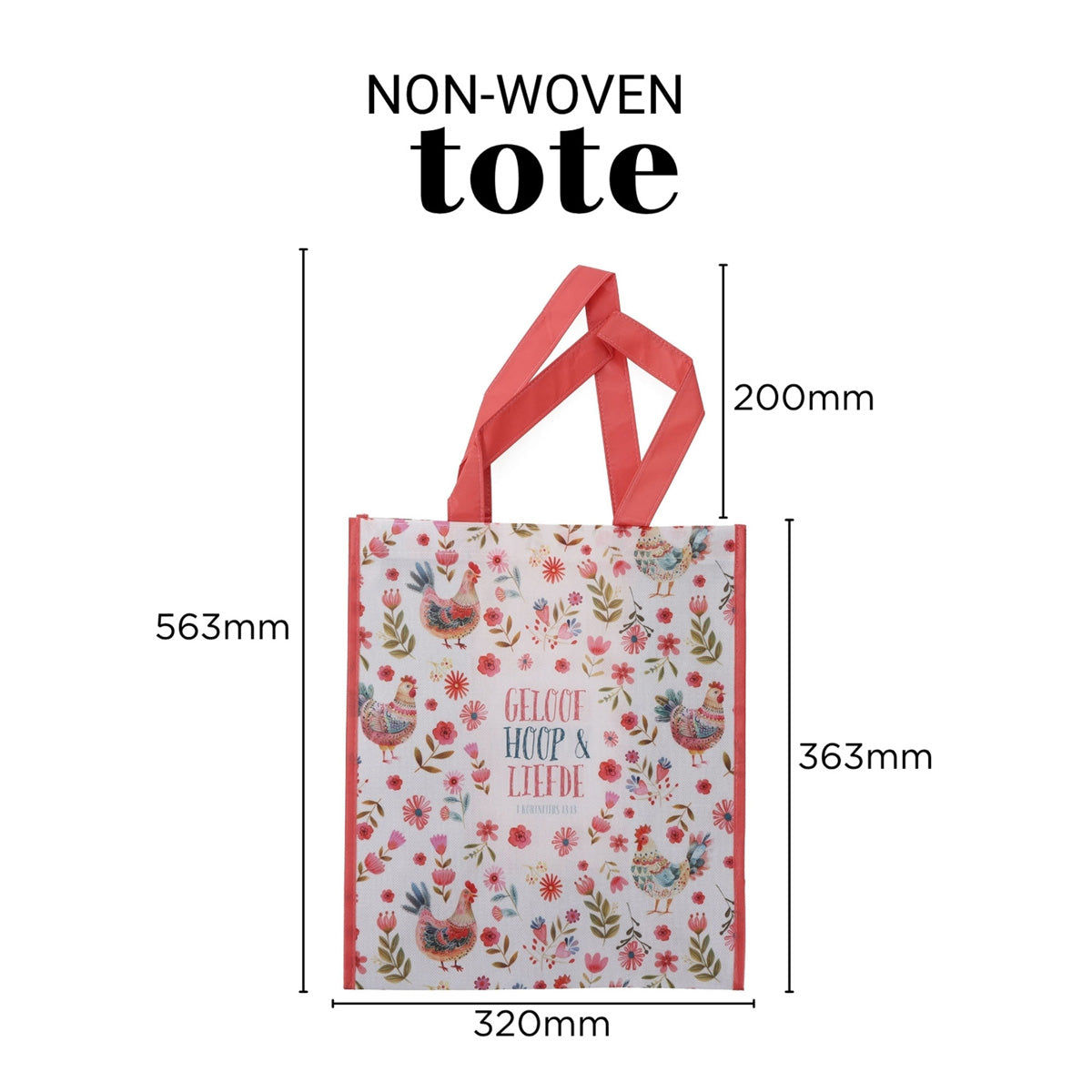 Geloof Hoop en Liefde Afrikaans Non-Woven Tote Bag