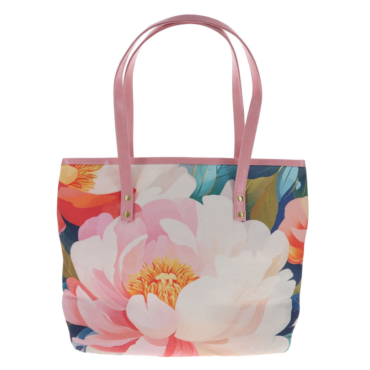 Strength and Dignity Floral Canvas Tote Bag