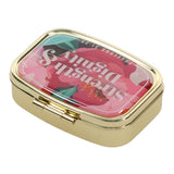 Strength and Dignity Light Gold Epoxy Pill Case with Mirror