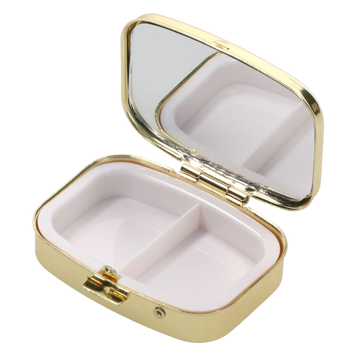 Strength and Dignity Light Gold Epoxy Pill Case with Mirror