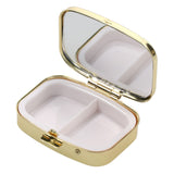 Strength and Dignity Light Gold Epoxy Pill Case with Mirror