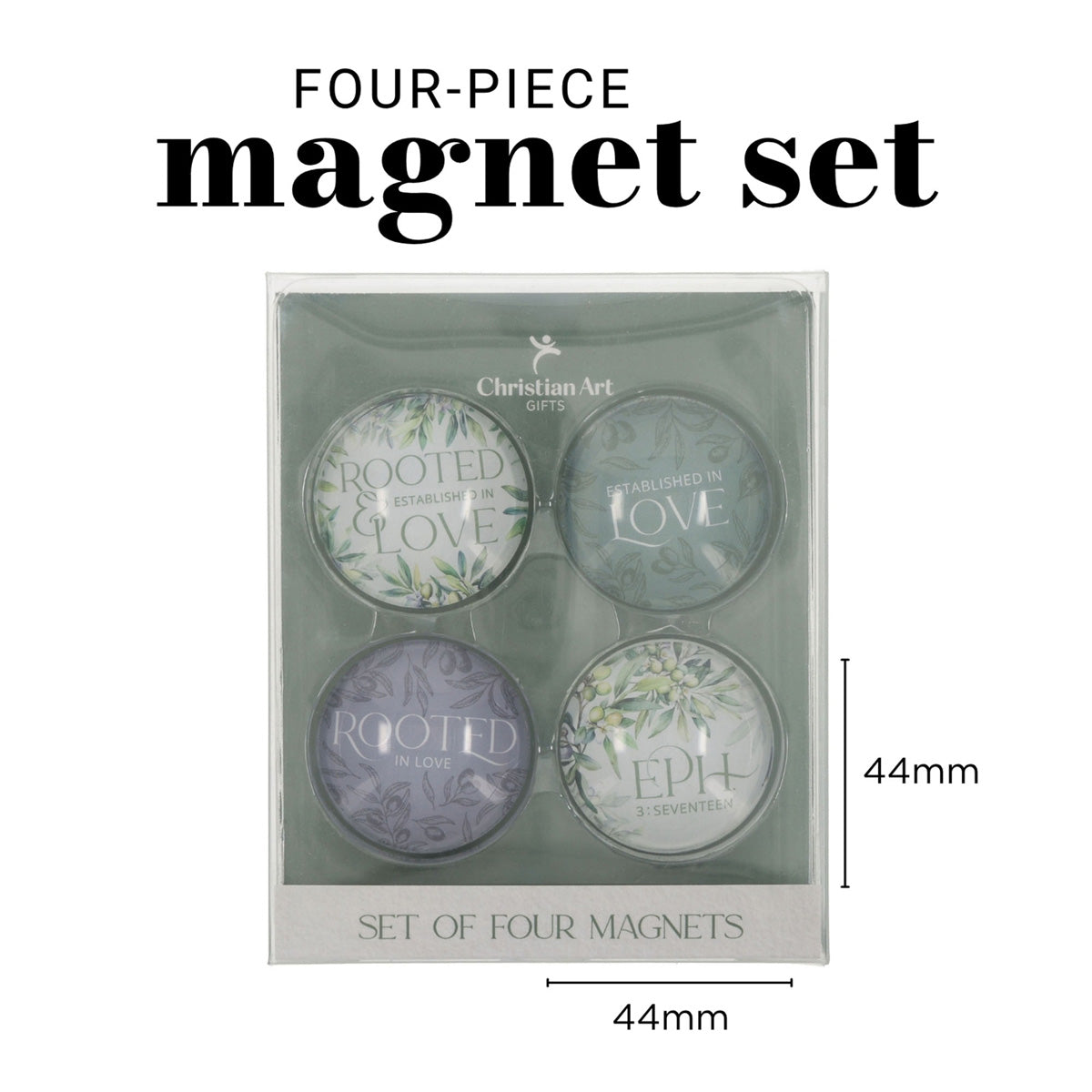 Rooted & Established in Love Four-Piece Glass Magnetic Set