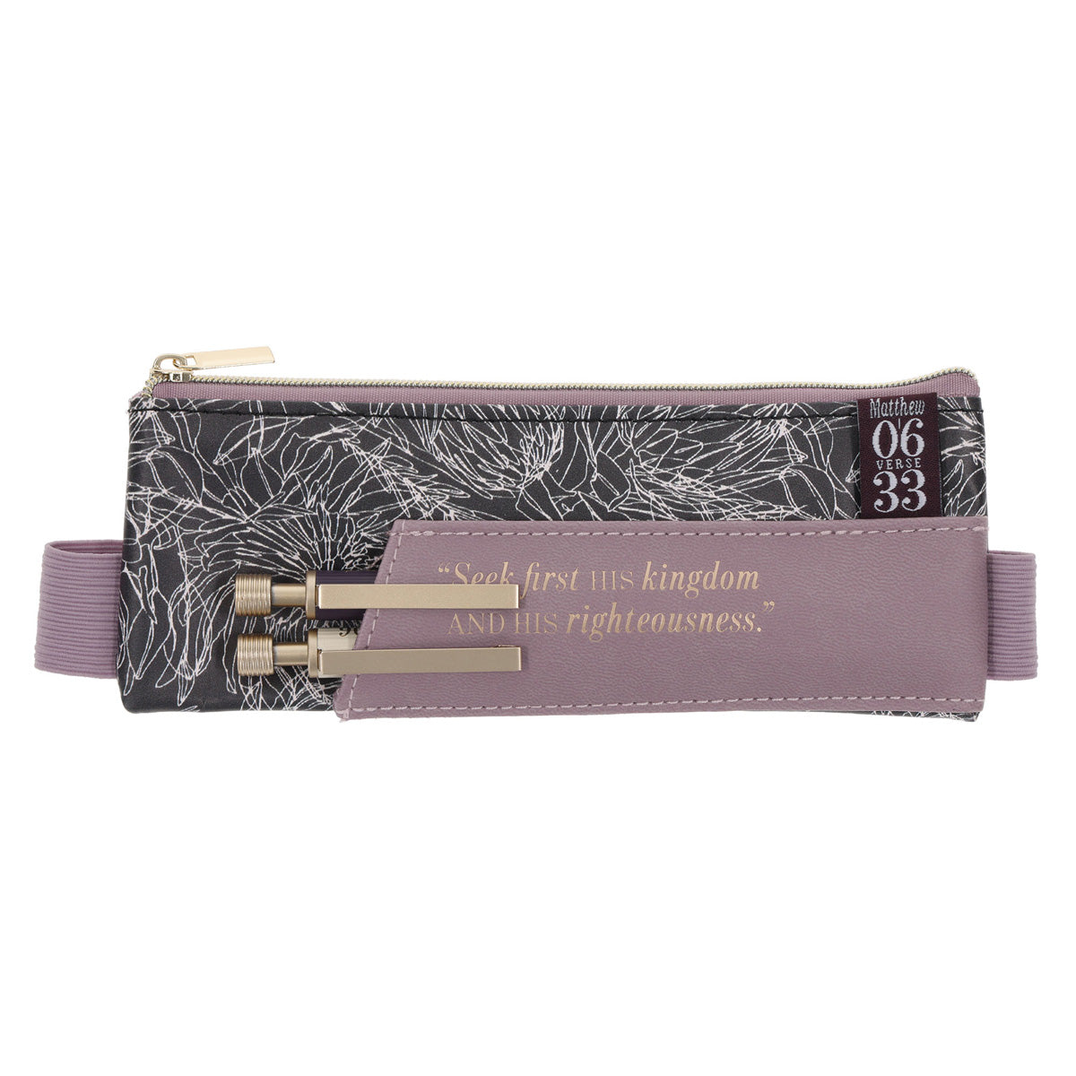 Seek First Pen and Pencil Set with Faux Leather Pouch