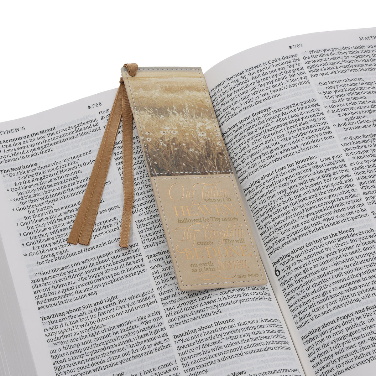 The Lord's Prayer Faux Leather Bookmark