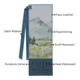 Faith Can Move Mountains Faux Leather Bookmark