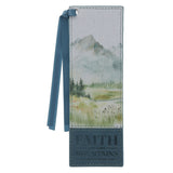 Faith Can Move Mountains Faux Leather Bookmark