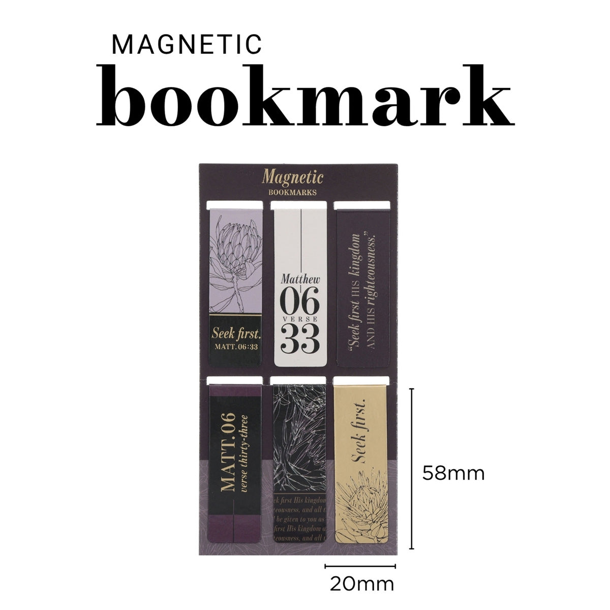 Seek First Six-Piece Magnetic Bookmark Set