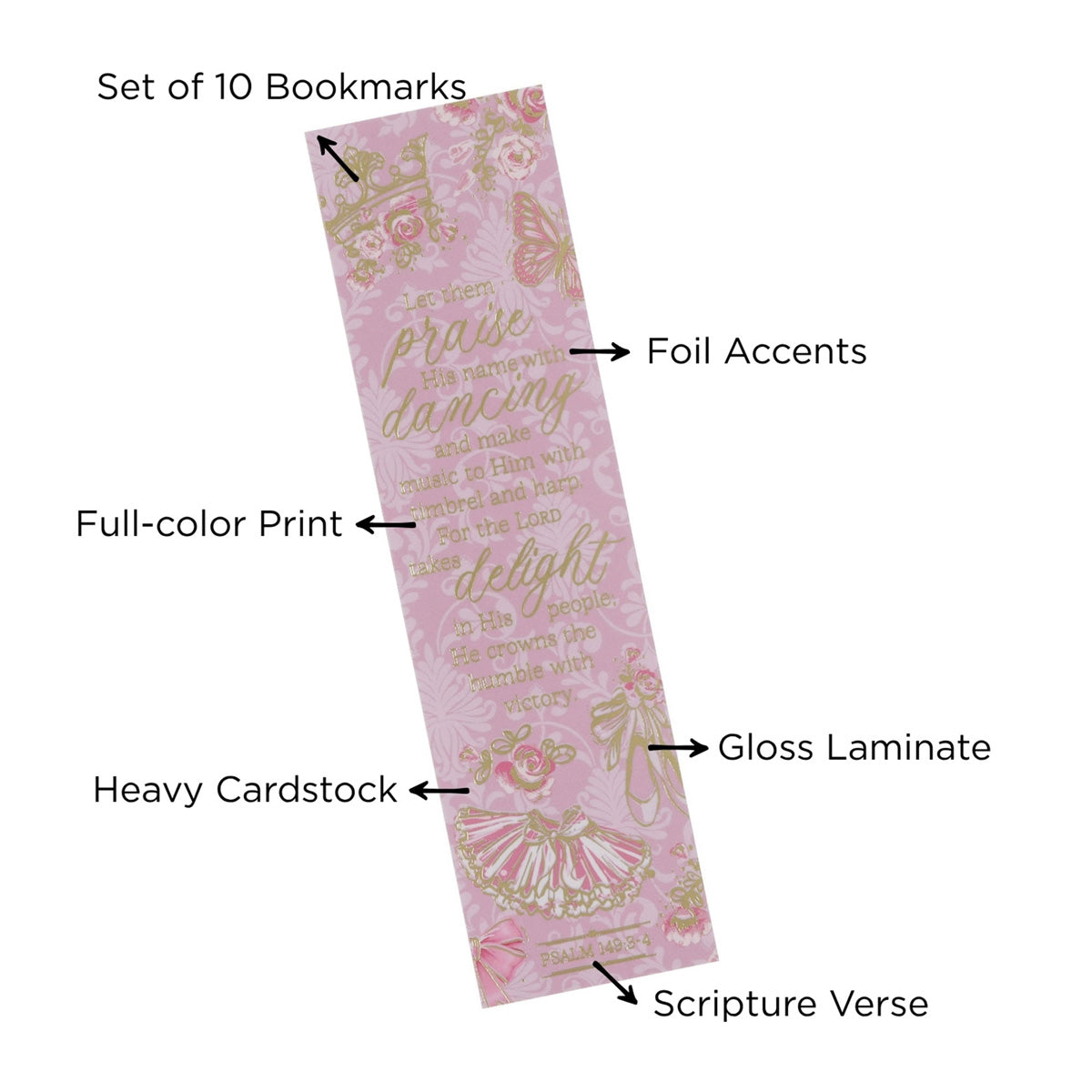Let Them Praise His Name Ten-Piece Sunday School Bookmark Set