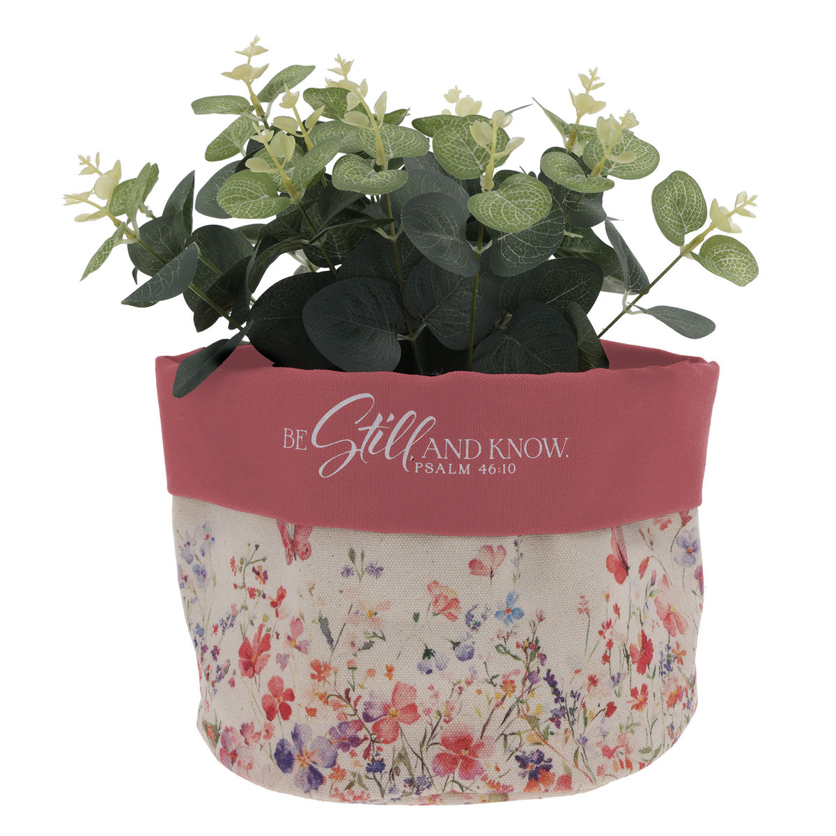 Be Still and Know Canvas Planter Cover