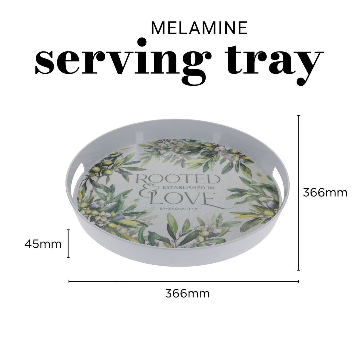 Rooted and Established in Love Melamine Serving Tray