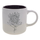 Seek First Protea Ceramic Mug with Dark Purple Interior