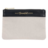 Brave Beautiful Blessed Faux Leather Zipper Pouch