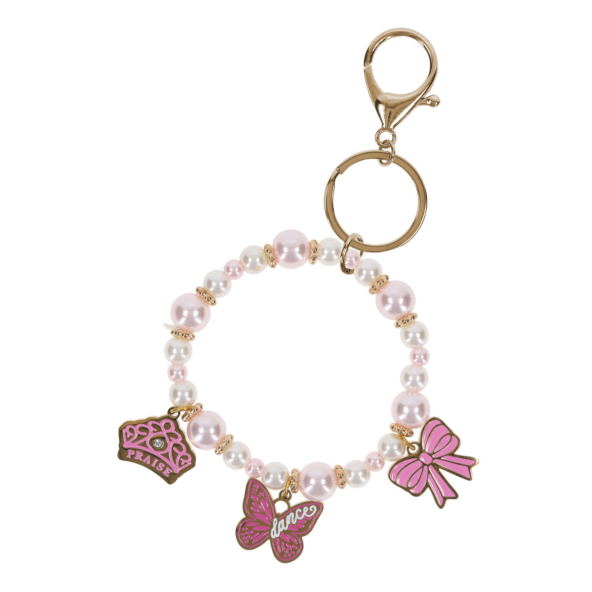 Praise and Dance Wristlet Keychain with Charms