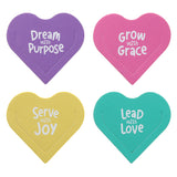 Grow with Grace Four-Piece Faux Leather Heart Corner Bookmark Set