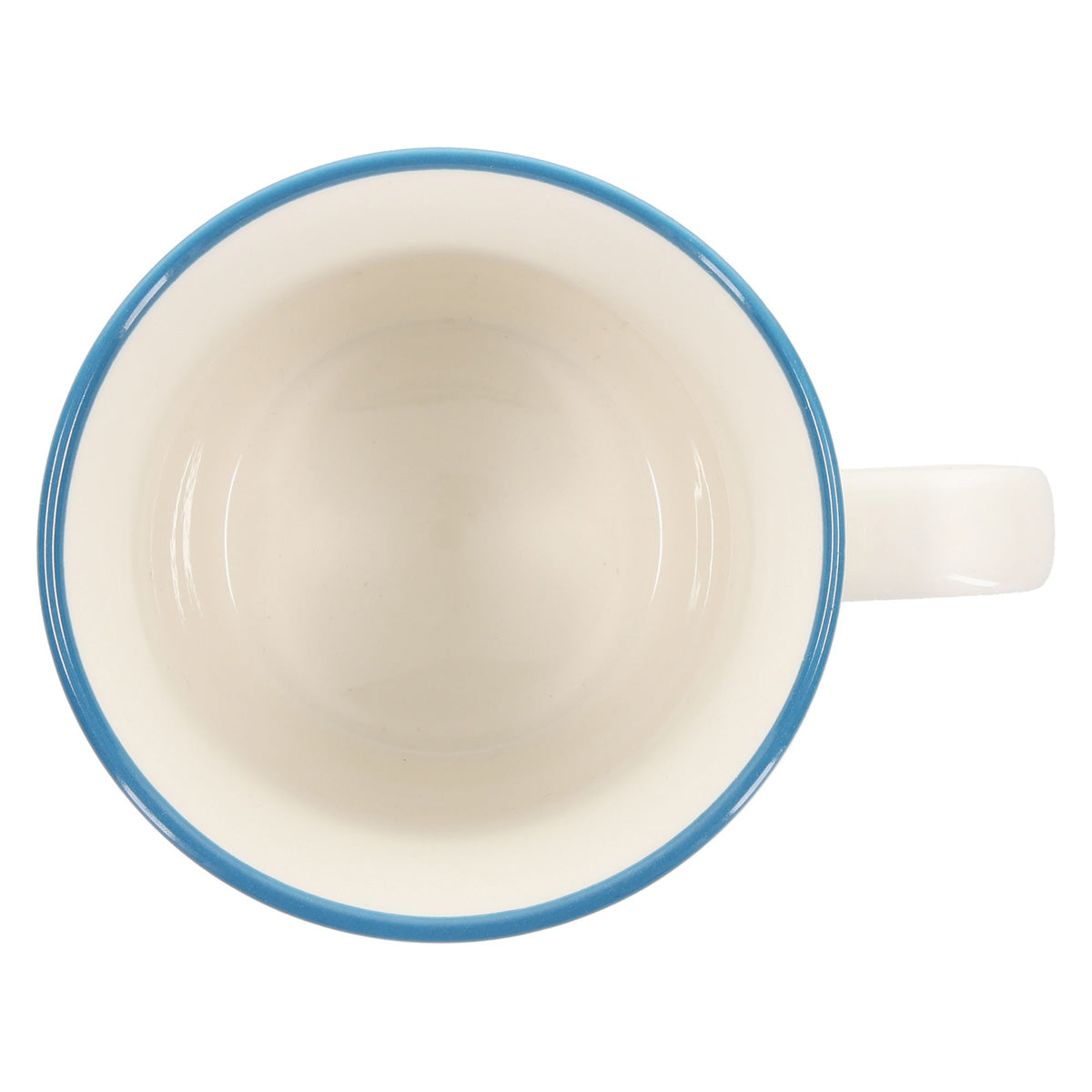 Be Still and Know Ceramic Mug with Blue Rim