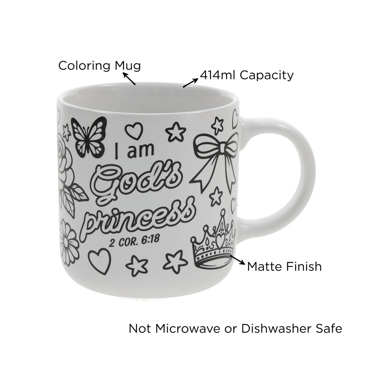 I Am God's Princess Ceramic Coloring Mug