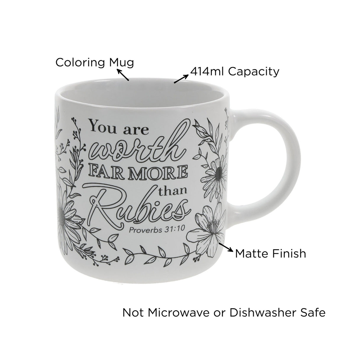 Worth Far More than Rubies Ceramic Coloring Mug