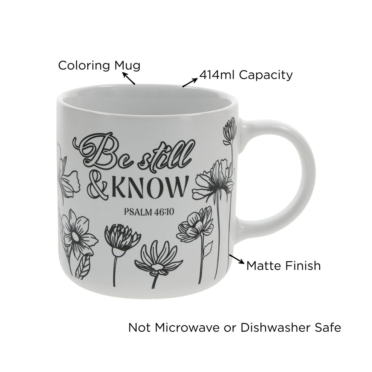 Be Still and Know Ceramic Coloring Mug