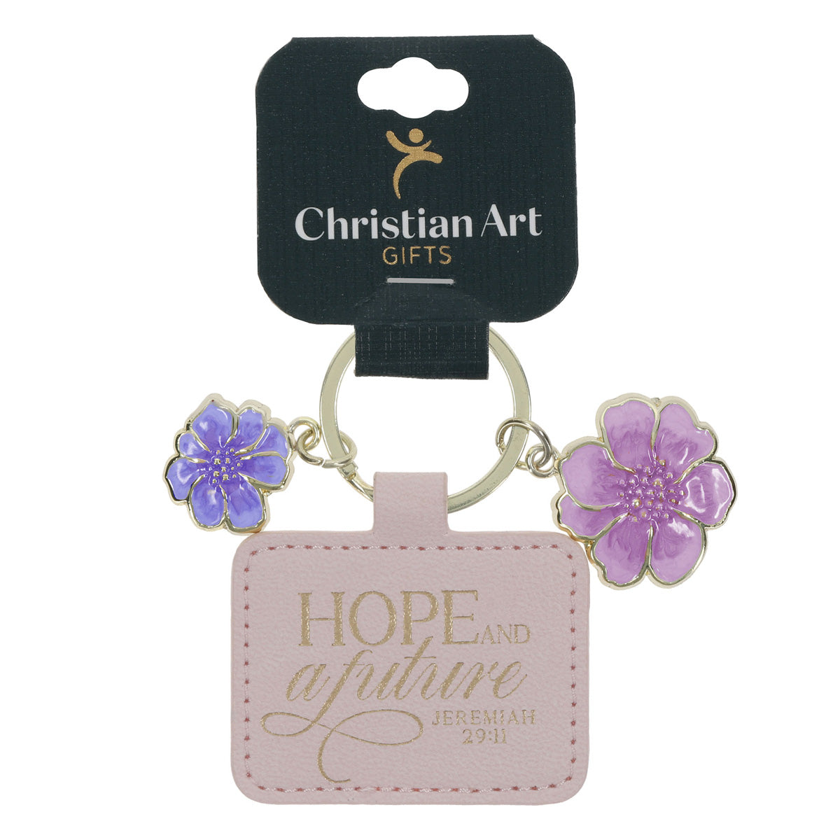 Hope and a Future Faux Leather Keychain with Charms