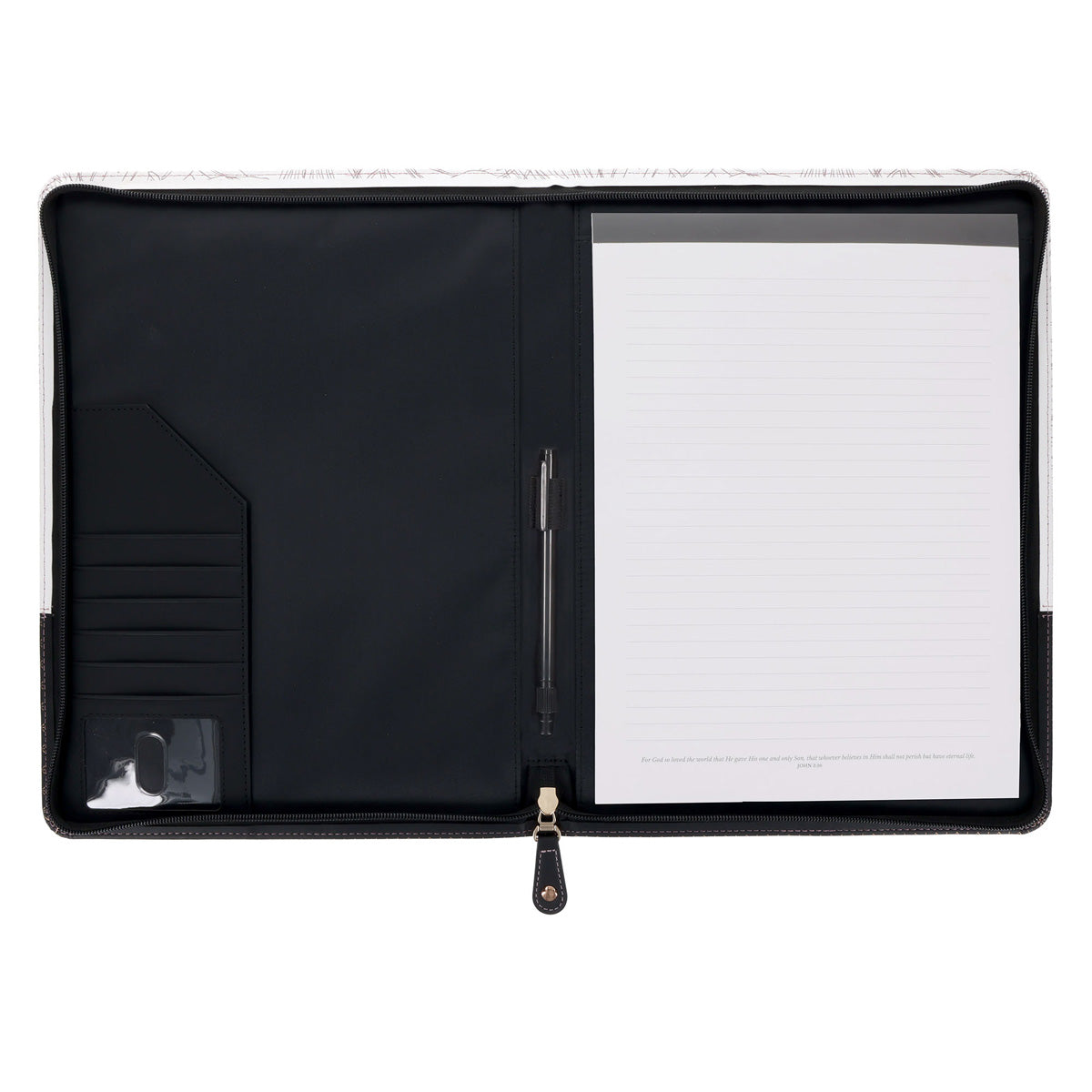 Seek First Protea Faux Leather Executive Portfolio Folder with Zip