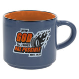 With God All Things Are Possible Blue Ceramic Mug