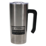 Travel Mug - Be Strong and Courageous (Stainless Steel, with Handle)