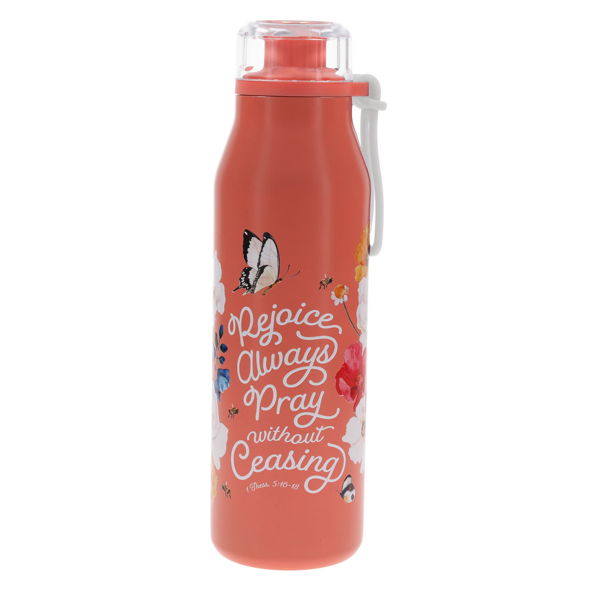 Rejoice Always Pray Without Ceasing Stainless Steel Water Bottle