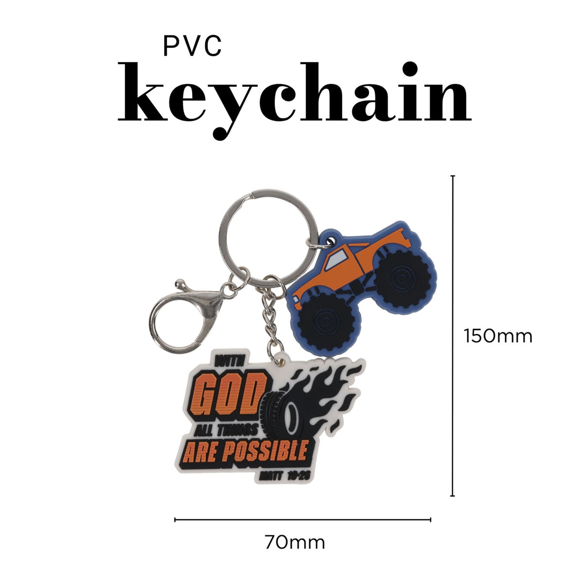 With God All Things Are Possible PVC Keychain