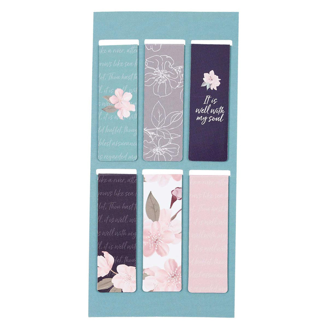 It Is Well With My Soul Floral Magnetic Bookmarks Set Of 6