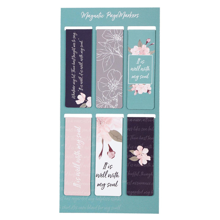 It Is Well With My Soul Floral Magnetic Bookmarks Set Of 6