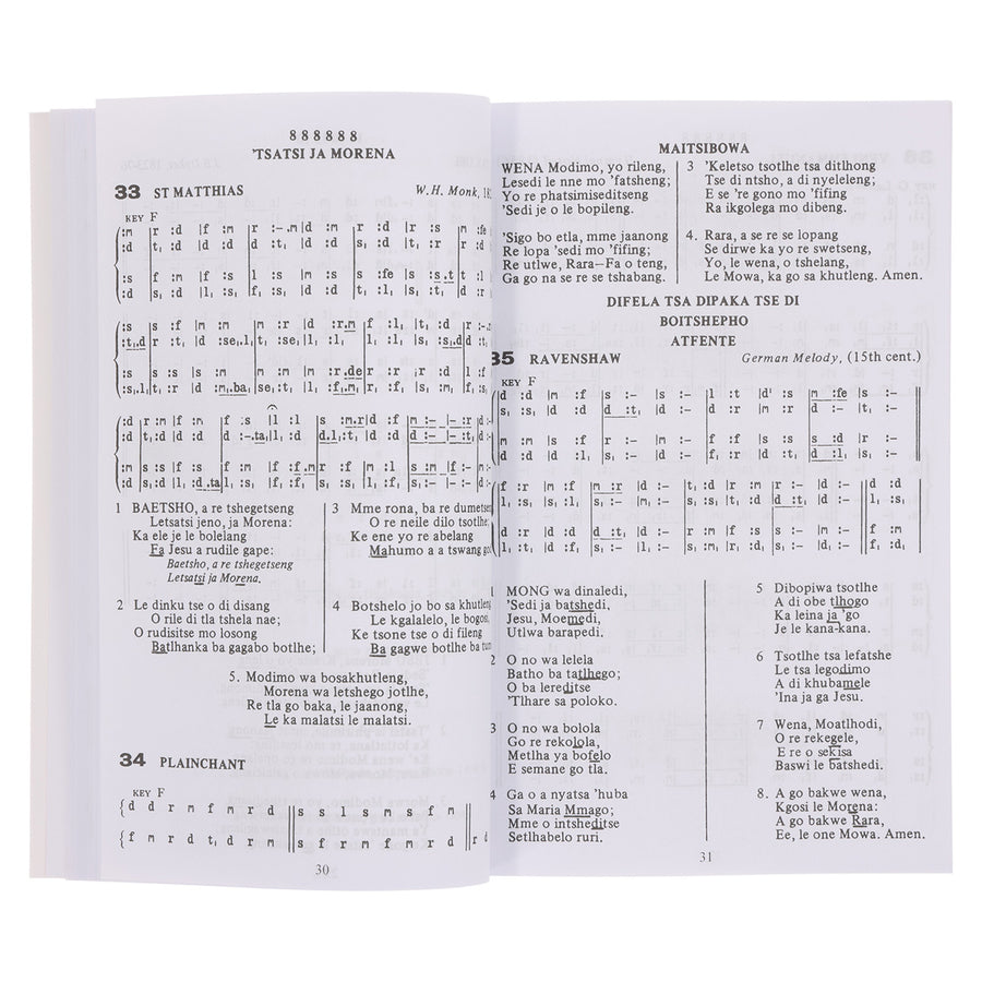 Anglican Setswana Hymnal with Tunes Tonic Solfa Edition (Paperback