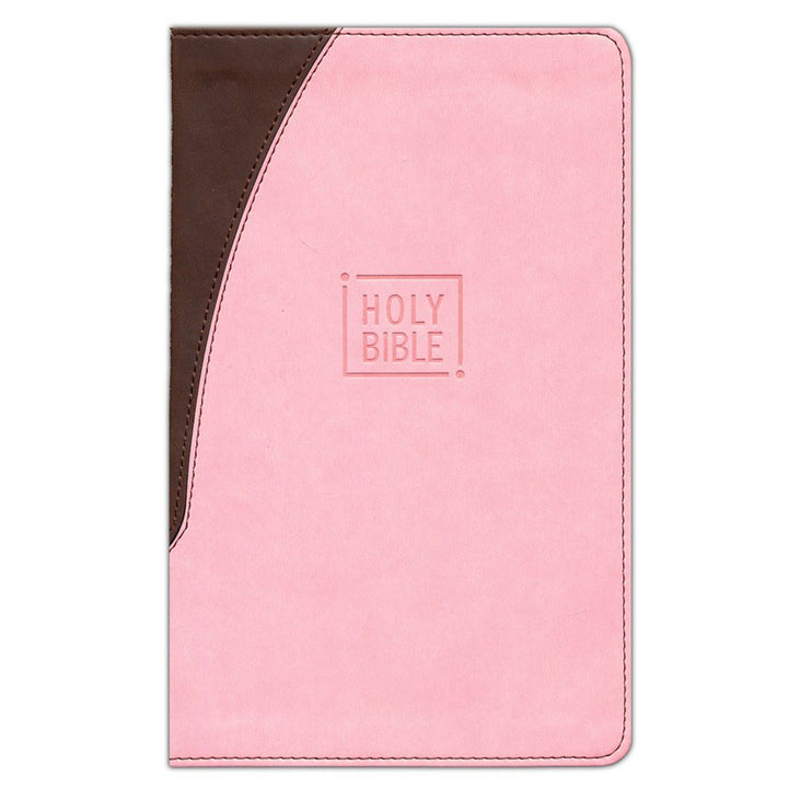 NIV Pink / Brown Imitation Leather Premium Gift Bible Red Letter Comfort Print