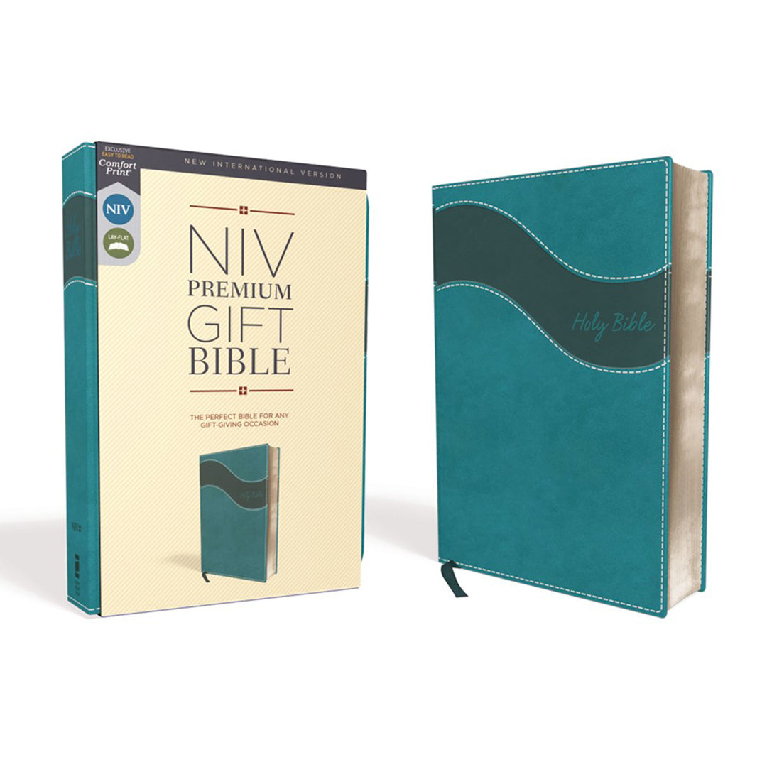 NIV Teal Imitation Leather Premium Gift Bible Red Letter Comfort Print