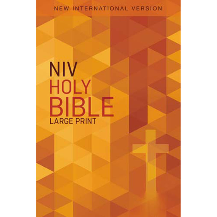 NIV Outreach Bible Large Print Orange Cross (Paperback)