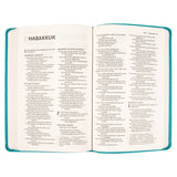 NIV Faux Leather Value Thinline Bible Teal Comfort Print